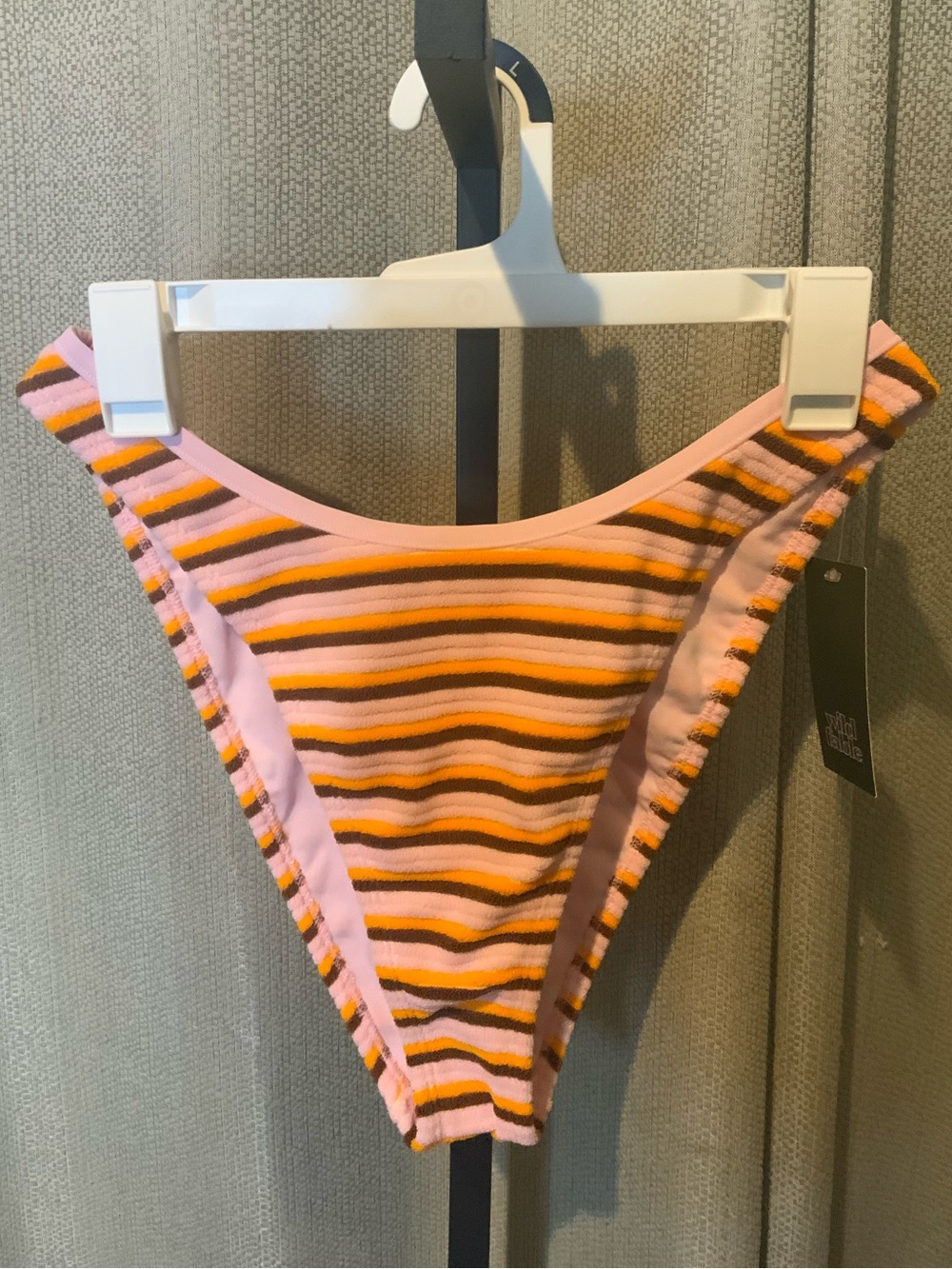 Wild fable Pink,‎ Orange & Brown Striped Bikini Bottom